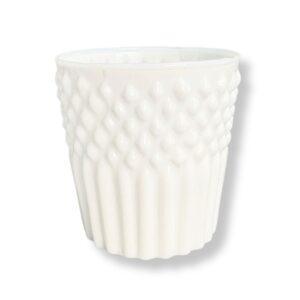 Svícen milk glass diamond lines cut